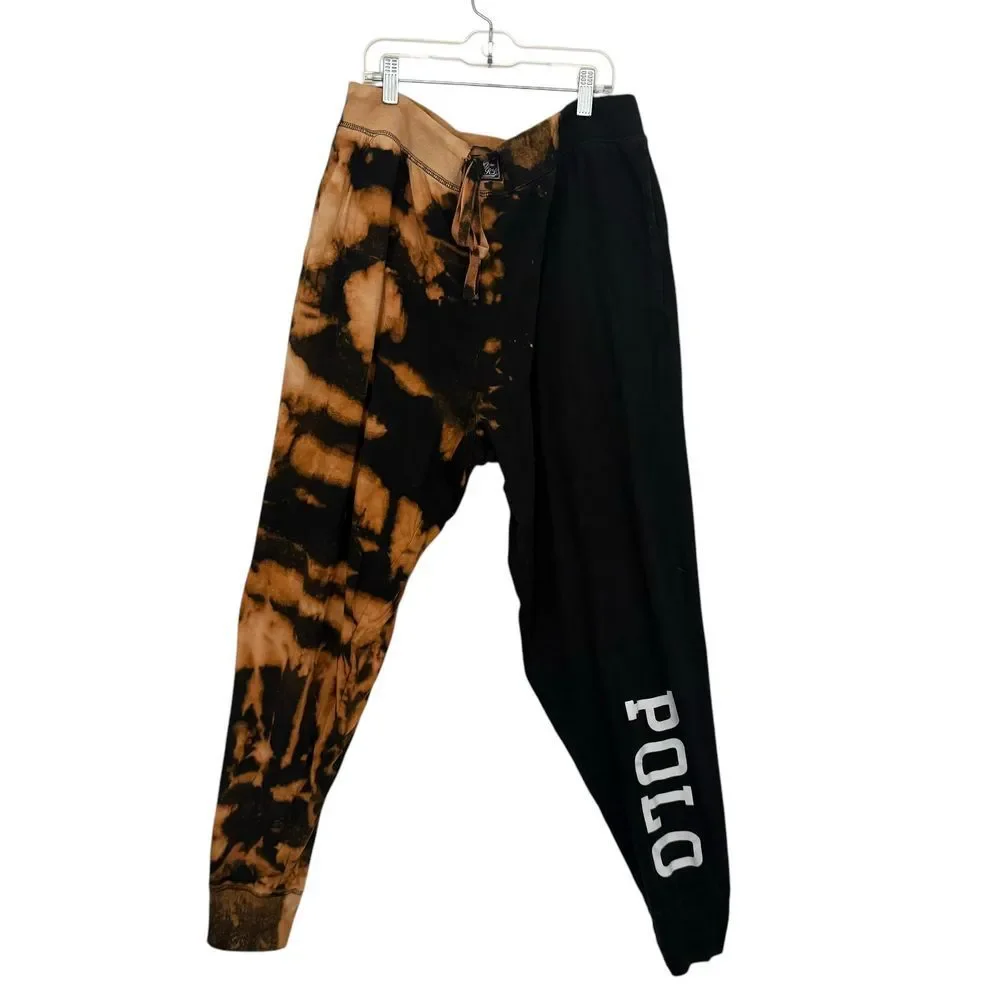 Polo Ralph Lauren Sleepwear Custom Bleached Two Tone Spell Out Logo Men 1X Black